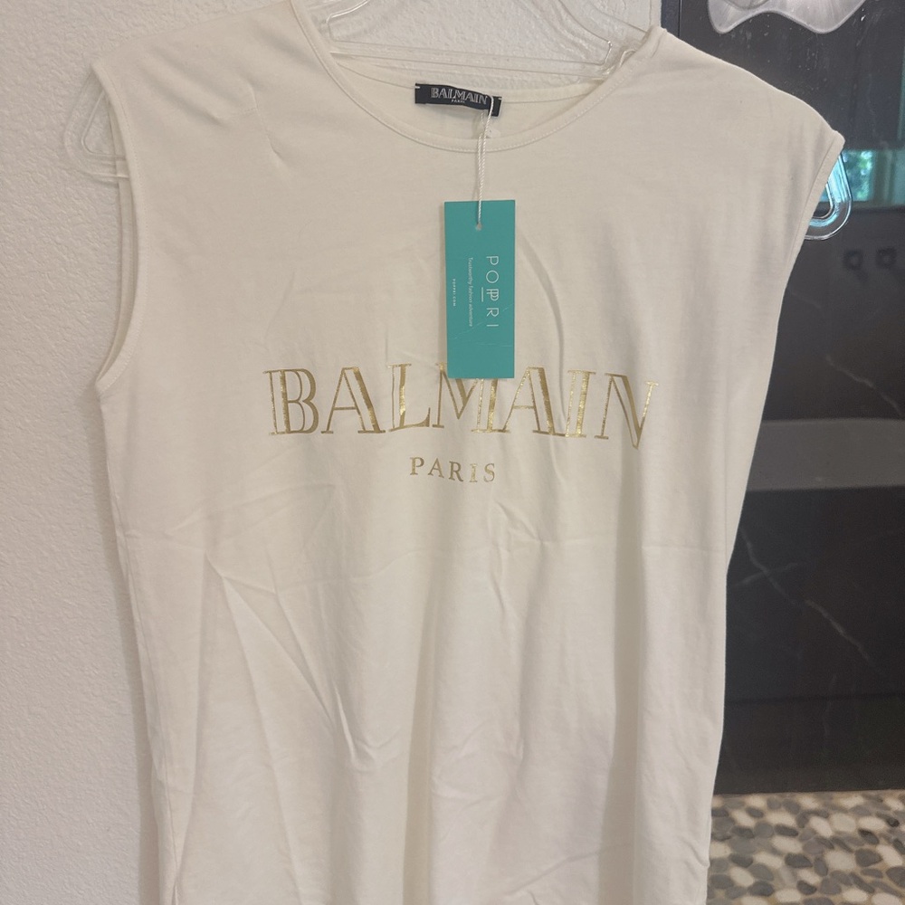 Balmain White Gold Muscle Tee